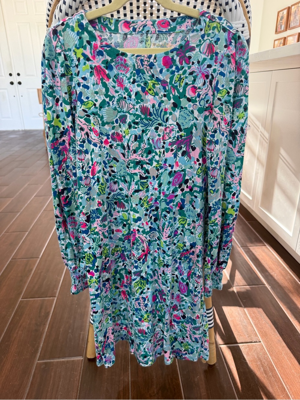 Lilly Pulitzer Diann Long Sleeve Mini Dress in "Dive Bar" Print Size XXS